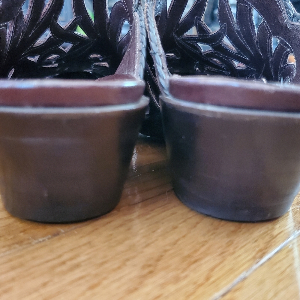 🎉❤️HP!!❤️🎉Handmade Tres Outlaws Leather Mules - Picture 7 of 12